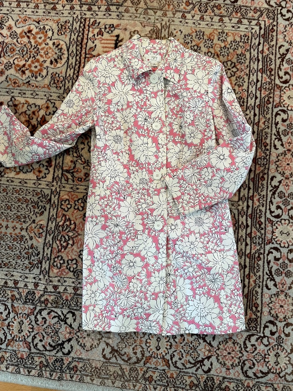 Lovely LOFT by Ann Taylor Floral Trench Coat